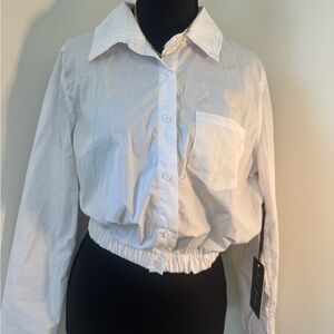 J for Justify Crisp White Button-Down Shirt